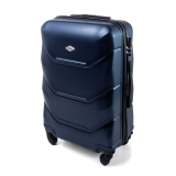 Tmavě modrý luxusní lehký plastový kufr "Luxury" - 3 velikosti