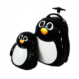 Černý dětský kufr + batoh "Penguin" - vel. M
