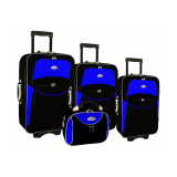 Modro-černá sada 4 cestovních kufrů "Standard" -  vel. S, M, L, XL