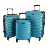 Tmavě tyrkysová sada 3 plastových kufrů "Premium" - vel. M, L, XL