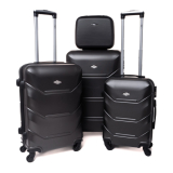 Černá sada 4 luxusních skořepinových kufrů "Luxury" - vel. S, M, L, XL