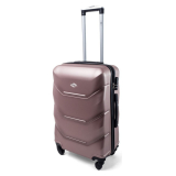 Růžový luxusní lehký plastový kufr "Luxury" - 3 velikosti