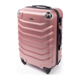 Růžový odolný cestovní kufr do letadla "Premium" - vel. M