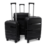 Černá sada 3 luxusních skořepinových kufrů "Royal" - vel. M, L, XL