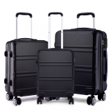 Černá sada luxusních kufrů s TSA zámkem "Travelmania" - vel. M, L, XL