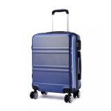 Tmavě modrý odolný skořepinový cestovní kufr "Travelmania" - 2 velikosti