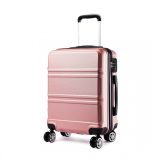 Růžový odolný skořepinový cestovní kufr "Travelmania" - 3 velikosti