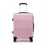 Světle růžový odolný skořepinový cestovní kufr "Travelmania" - 2 velikosti