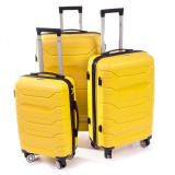 Žlutá sada prémiových plastových kufrů "Wallstreet" - M, L, XL