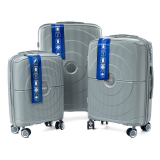 Stříbrná sada 3 luxusních odolných kufrů "Orbital" - M, L, XL