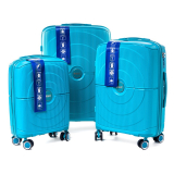 Tyrkysová sada 3 luxusních odolných kufrů "Orbital" - M, L, XL