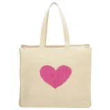 Béžovo-růžová odolná plážová taška "Love"