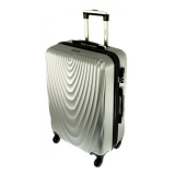 Stříbrný skořepinový cestovní kufr "Motion" - 3 velikosti