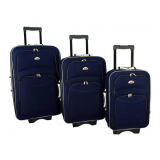 Set 3 tmavě modrých cestovních kufrů "Standard" -  vel. M, L, XL