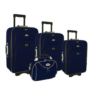 Set 4 tmavě modrých cestovních kufrů "Standard" -  vel. S, M, L, XL