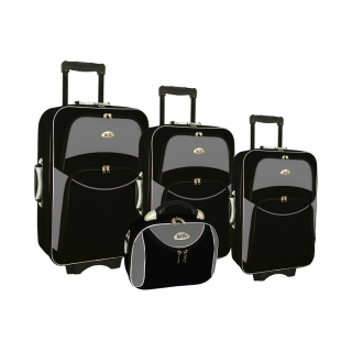 Šedo-černá sada 4 cestovních kufrů "Standard" -  vel. S, M, L, XL