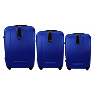 Tmavě modrý set 3 lehkých plastových kufrů "Superlight" - vel. M, L, XL