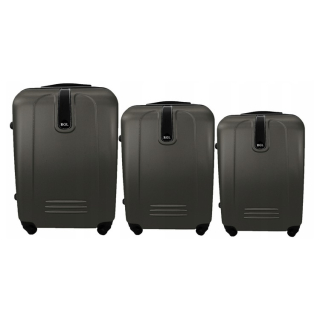 Černý set 3 lehkých plastových kufrů "Superlight" - vel. M, L, XL