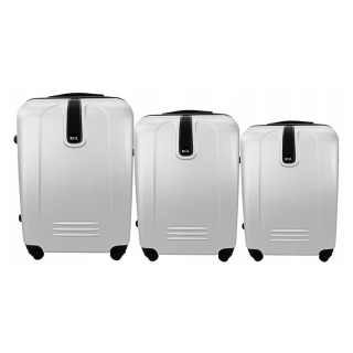 Stříbrný set 3 lehkých plastových kufrů "Superlight" - vel. M, L, XL