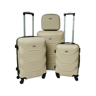 Zlatá sada 4 luxusních skořepinových kufrů "Luxury" - vel. S, M, L, XL