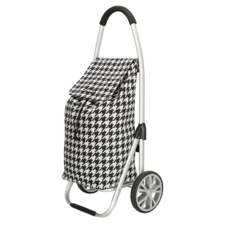 Černo-bílý prémiový nákupní vozík na kolečkách “Aluman“