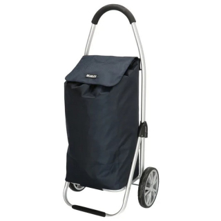 Tmavě modrý prémiový nákupní vozík na kolečkách “Aluman“