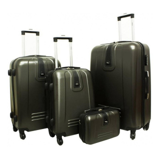 Černý set 4 lehkých plastových kufrů "Superlight" - S, M, L, XL