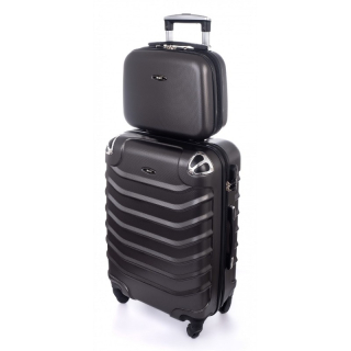 Černá sada (taška+kufr) skořepinových kufrů "Premium" - 2 velikosti