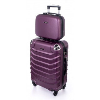 Fialová sada (taška+kufr) skořepinových kufrů "Premium" - 2 velikosti