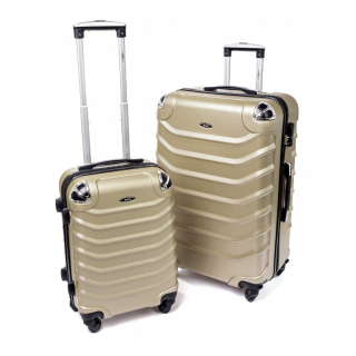 Zlatá 2 sada skořepinových kufrů "Premium" - 2 velikosti