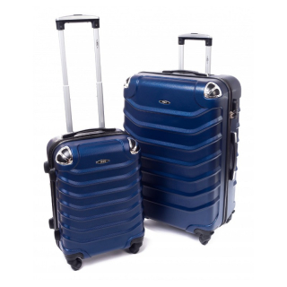 Tmavě modrá 2 sada skořepinových kufrů "Premium" - 2 velikosti