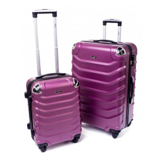 Fialová 2 sada skořepinových kufrů "Premium" - 2 velikosti