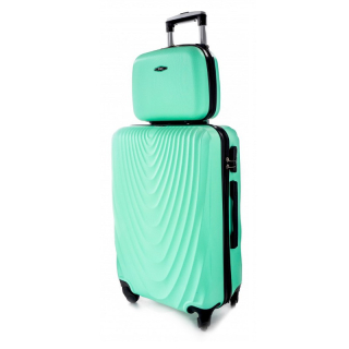 Zelená sada (taška+kufr) skořepinových kufrů "Motion" - 2 velikosti