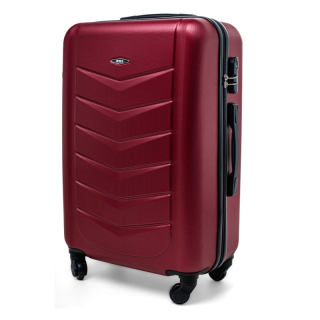Tmavě červený elegantní odolný kufr na kolečkách "Armor" - 3 velikosti