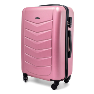 Růžový skořepinový kufr do letadla "Armor" - vel. M