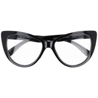 Černé čiré kočičí brýle "Clear Cat"