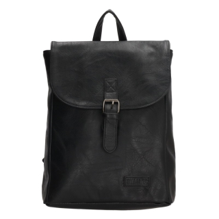Černý lehký kožený batoh „Midnight“