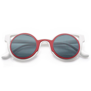 Červeno-bílé retro sluneční brýle "Veteran"