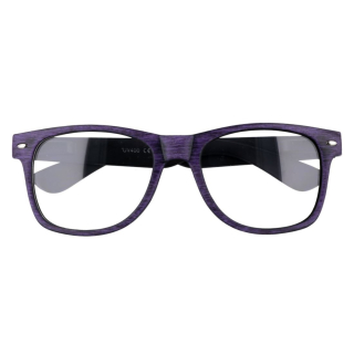 Fialové pastelové čiré brýle Wayfarer