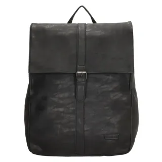 Černý objemný kožený batoh „Saint Tropez“