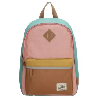 Tyrkysovo-růžový voděodolný školní batoh „Smile“