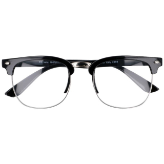 Černé čiré imageové brýle Clubmaster "Hype"