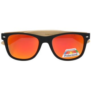 Oranžové dřevěné polarizační brýle Wayfarer "Wood"