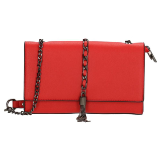 Červená zdobená crossbody kabelka s řetízkem „Bling“