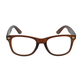 Hnědé čiré imidžové brýle Wayfarer