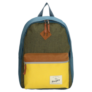 Žluto-modrý voděodolný školní batoh „Smile“