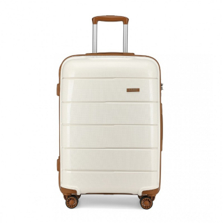 Bíly prémiový skořepinový kufr s TSA zámkem "Solid" - 2 velikosti