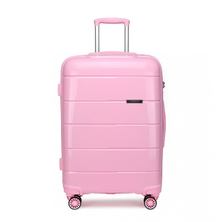Růžový prémiový skořepinový kufr s TSA zámkem "Solid" - 2 velikosti