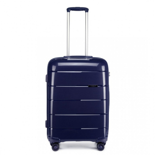 Tmavě modrý prémiový skořepinový kufr s TSA zámkem "Solid" - 2 velikosti