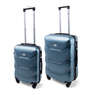 Tyrkysová sada 2 luxusních lehkých skořepinových kufrů "Luxury" - vel. M, L